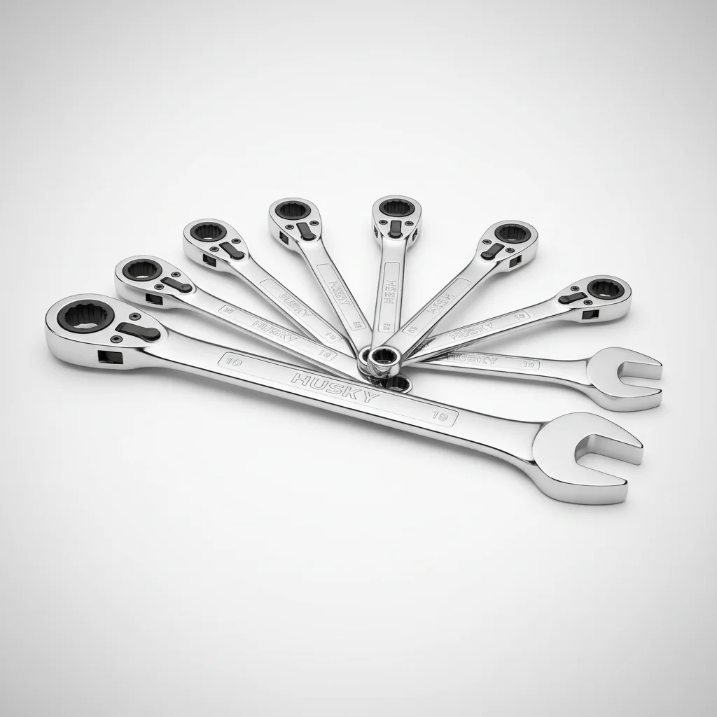 Husky 10-Piece Flex-Head Ratchet Combination Wrench Set image 2